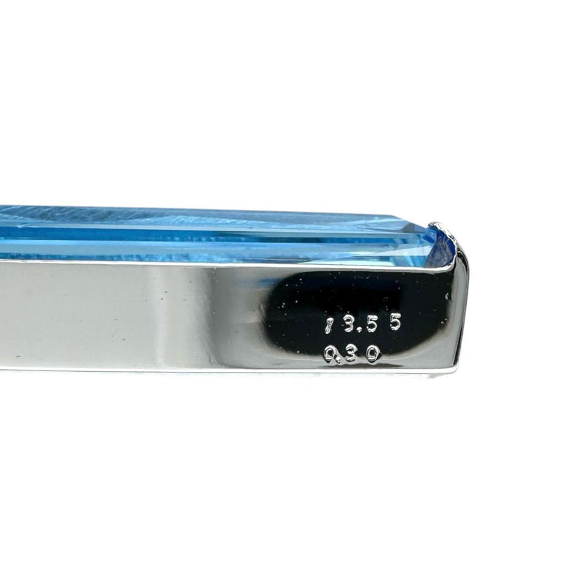 ブルートパーズ 13.55ct ダイヤモンド 0.30ct ネックレス K18WGホワイトゴールド 18金 9.3g 40cm レディース 【中古】【真子質店】【NN】 【SDY】