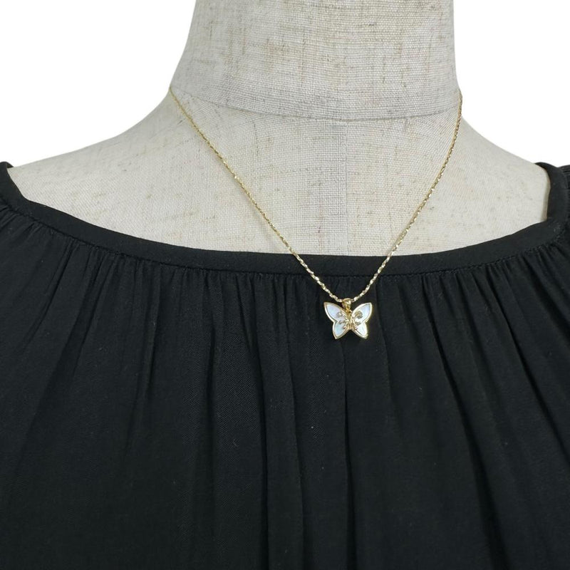 【HANAE MORI 森英恵/ハナエモリ】 バタフライモチーフ 蝶モチーフ シェル ダイヤモンド ネックレス K18ゴールド 18金 4.0g 39cm レディース
【中古】【真子質店】【NN】




【DSI】