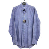 [Valentino] Button-down shirt Long-sleeved shirt 100% cotton Blue, purple check cotton Men's [Used] [Makoto Shichiten] [GD]

[Dx]