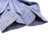 [Valentino] Button-down shirt Long-sleeved shirt 100% cotton Blue, purple check cotton Men's [Used] [Makoto Shichiten] [GD]

[Dx]