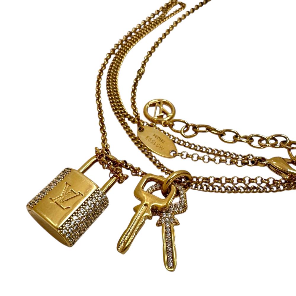 LOUIS VUITTON/ルイ・ヴィトン】 LV パドロック ネックレス GP/ライン