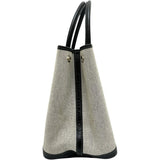 【HERMES/エルメス】 ガーデンパーティPM ハンドバッグ □H刻印（2004年） キャンバス/レザー グレーキャンバス/ブラックレザー レディース【中古】【真子質店】【BL】 【ITTI】