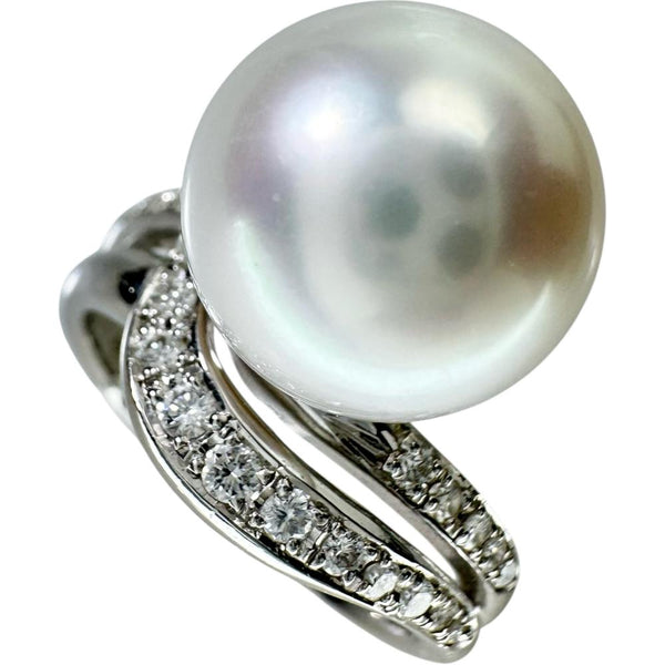 17号【TASAKI/タサキ】 白蝶真珠（オーロラフェニックス）12.1mm ダイヤモンド 0.28ct リング・指輪 Pt900プラチナ 9.5g レディース
【中古】【真子質店】【NN】




【KST】