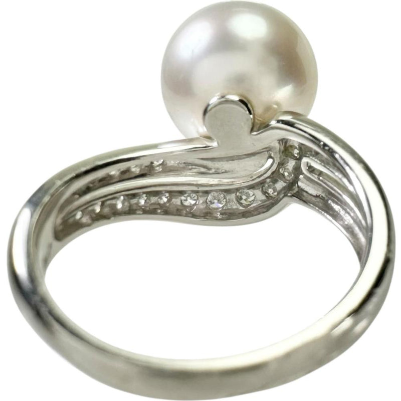 17号【TASAKI/タサキ】 白蝶真珠（オーロラフェニックス）12.1mm ダイヤモンド 0.28ct リング・指輪 Pt900プラチナ 9.5g レディース
【中古】【真子質店】【NN】




【KST】