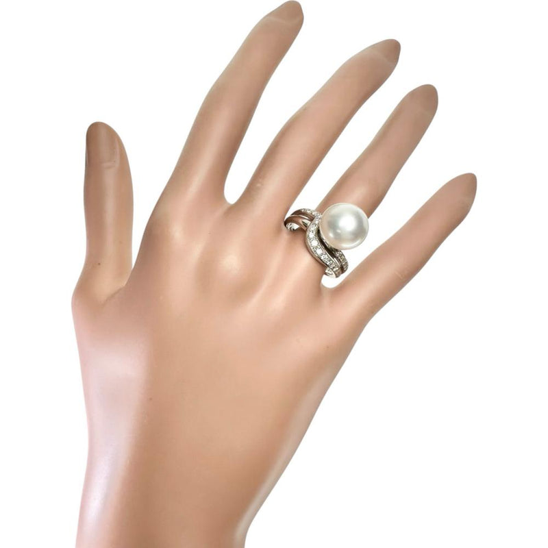 17号【TASAKI/タサキ】 白蝶真珠（オーロラフェニックス）12.1mm ダイヤモンド 0.28ct リング・指輪 Pt900プラチナ 9.5g レディース
【中古】【真子質店】【NN】




【KST】