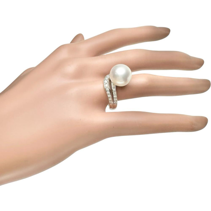 17号【TASAKI/タサキ】 白蝶真珠（オーロラフェニックス）12.1mm ダイヤモンド 0.28ct リング・指輪 Pt900プラチナ 9.5g レディース
【中古】【真子質店】【NN】




【KST】