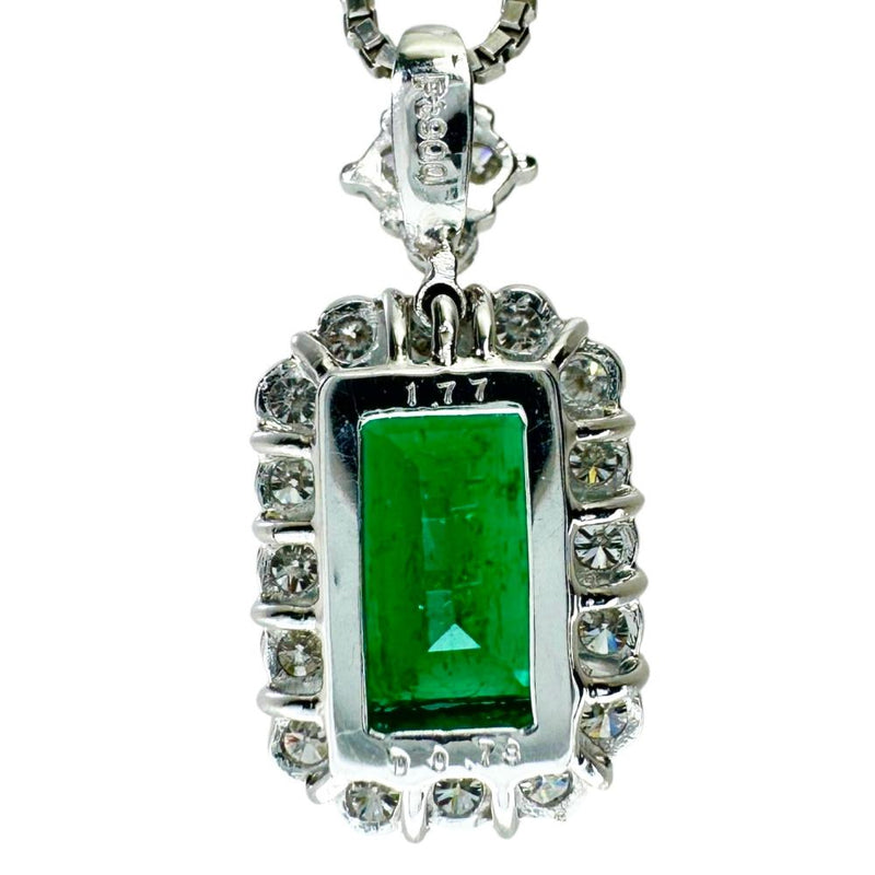 エメラルド 1.77ct ダイヤモンド 0.78ct ネックレス Pt900プラチナ/Pt850プラチナ 8.1g 45cm レディース 【中古】【真子質店】【NN】 【MaYMax】