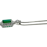 エメラルド 1.77ct ダイヤモンド 0.78ct ネックレス Pt900プラチナ/Pt850プラチナ 8.1g 45cm レディース 【中古】【真子質店】【NN】 【MaYMax】