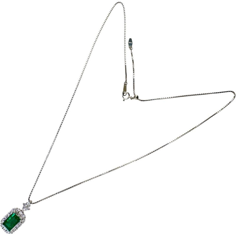 エメラルド 1.77ct ダイヤモンド 0.78ct ネックレス Pt900プラチナ/Pt850プラチナ 8.1g 45cm レディース 【中古】【真子質店】【NN】 【MaYMax】
