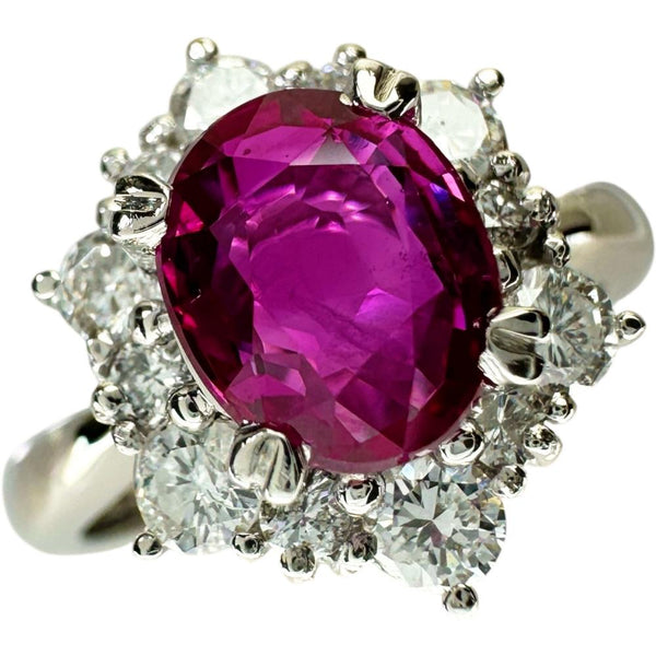 11号 ルビー 1.41ct ダイヤモンド 0.56ct リング・指輪 Pt900プラチナ 7.4g レディース 【中古】【真子質店】【NN】 【IDMoT】