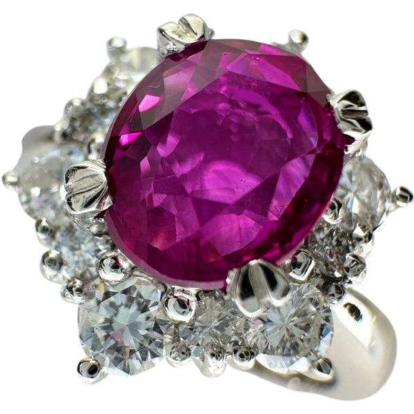 11号 ルビー 1.41ct ダイヤモンド 0.56ct リング・指輪 Pt900プラチナ 7.4g レディース 【中古】【真子質店】【NN】 【IDMoT】