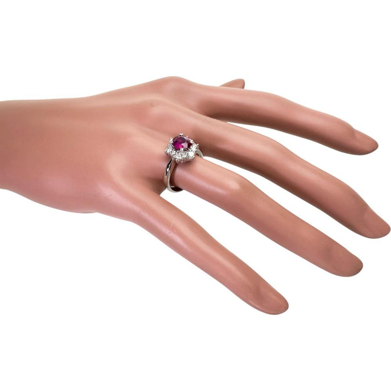 11号 ルビー 1.41ct ダイヤモンド 0.56ct リング・指輪 Pt900プラチナ 7.4g レディース 【中古】【真子質店】【NN】 【IDMoT】