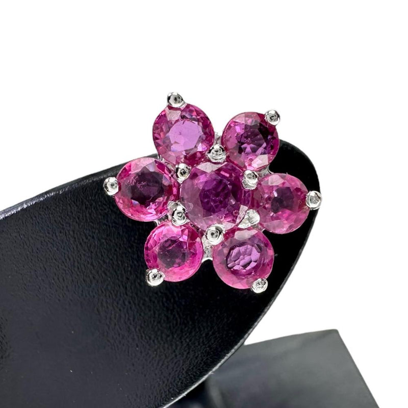 ルビー 計0.86×2ct ピアス K18WGホワイトゴールド 18金 2.4g レディース 【中古】【真子質店】【NN】 【MaMoT】