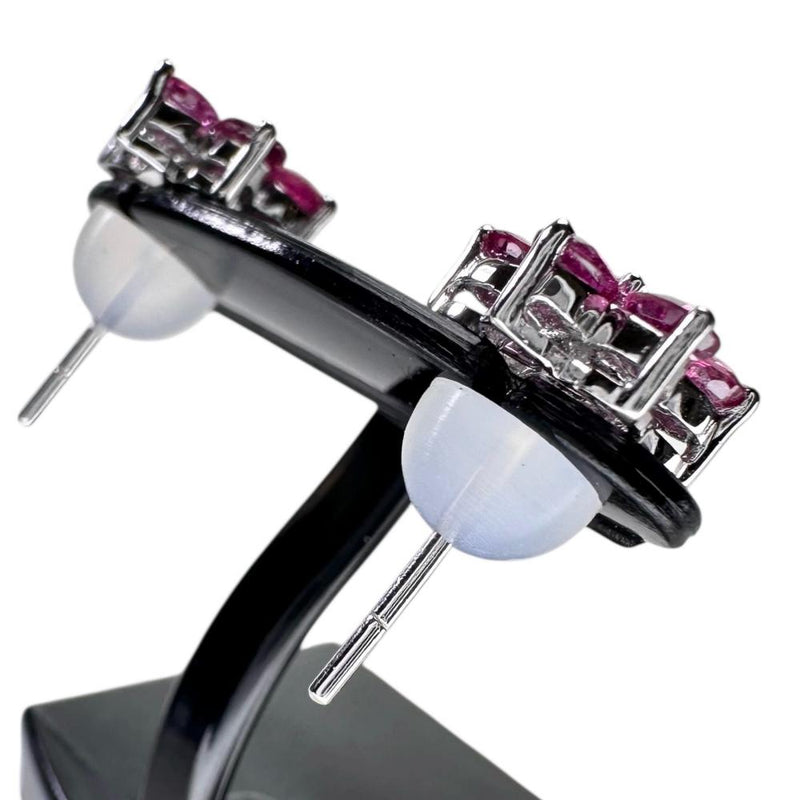 ルビー 計0.86×2ct ピアス K18WGホワイトゴールド 18金 2.4g レディース 【中古】【真子質店】【NN】 【MaMoT】