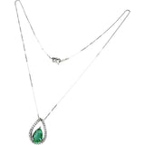 エメラルド 1.83ct ダイヤモンド 計0.30ct ネックレス Pt900プラチナ/K18WGホワイトゴールド 18金 6.0g 46cm レディース 【中古】【真子質店】【NN】 【IYMox】