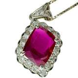 ビルマ産ルビー 1.91ct ダイヤモンド 0.37ct ネックレス Pt900プラチナ/Pt850プラチナ 5.5g 45cm レディース 【中古】【真子質店】【NN】 【MaMoSK】
