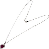 ビルマ産ルビー 1.91ct ダイヤモンド 0.37ct ネックレス Pt900プラチナ/Pt850プラチナ 5.5g 45cm レディース 【中古】【真子質店】【NN】 【MaMoSK】