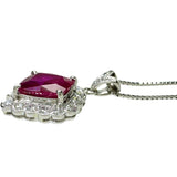 ビルマ産ルビー 1.91ct ダイヤモンド 0.37ct ネックレス Pt900プラチナ/Pt850プラチナ 5.5g 45cm レディース 【中古】【真子質店】【NN】 【MaMoSK】