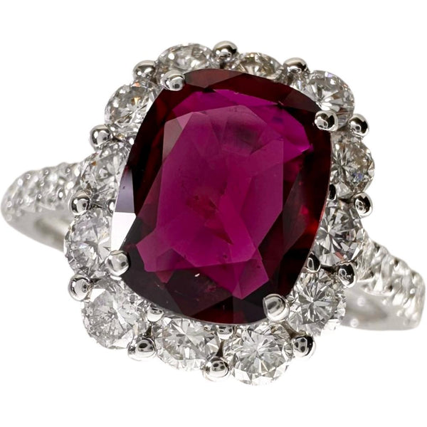 12号 ルビー(通常加熱) 1.43ct ダイヤモンド 0.93ct リング・指輪 Pt950プラチナ 13721 4.1g レディース 【中古】【真子質店】【NN】 【TxxT】