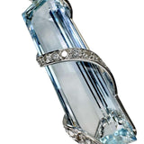 アクアマリン 18.28ct ダイヤモンド 計0.59ct ペンダントトップ K18WGホワイトゴールド 18金 6.5g レディース 【中古】【真子質店】【NN】 【IYMox】