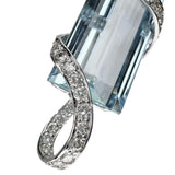 アクアマリン 18.28ct ダイヤモンド 計0.59ct ペンダントトップ K18WGホワイトゴールド 18金 6.5g レディース 【中古】【真子質店】【NN】 【IYMox】