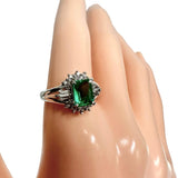 ★★最終特価品 11.5号 エメラルド 0.65ct ダイヤモンド 計0.20ct リング・指輪 Pt900プラチナ 5.8g レディース 【中古】【真子質店】【NN】 【TMix】