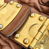 【MIUMIU/ミュウミュウ】 マテラッセ 2Wayショルダーバッグ ハンドバッグ レザー ブラウンレザー/ゴールド金具 レディース【中古】【真子質店】【BL】 【TMax】