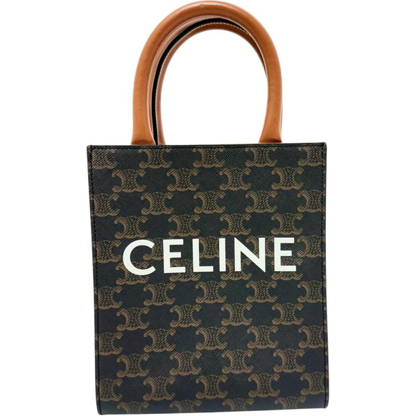 【CELINE/セリーヌ】 ミニ バーティカルカバ 194372BZK.04LU 2WAY ショルダーバッグ ハンドバッグ PVC/レザー ブラウン レディース【中古】【真子質店】【BL】 【IxMoY】