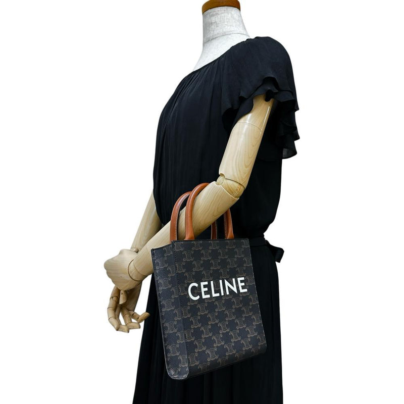 【CELINE/セリーヌ】 ミニ バーティカルカバ 194372BZK.04LU 2WAY ショルダーバッグ ハンドバッグ PVC/レザー ブラウン レディース【中古】【真子質店】【BL】 【IxMoY】