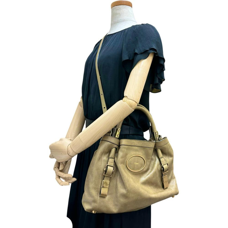 【Chloe/クロエ】 ヴィクトリア 2WAYバッグ ショルダーバッグ ハンドバッグ レザー ベージュレザー/ゴールド金具 レディース【中古】【真子質店】【BL】 【IMix】