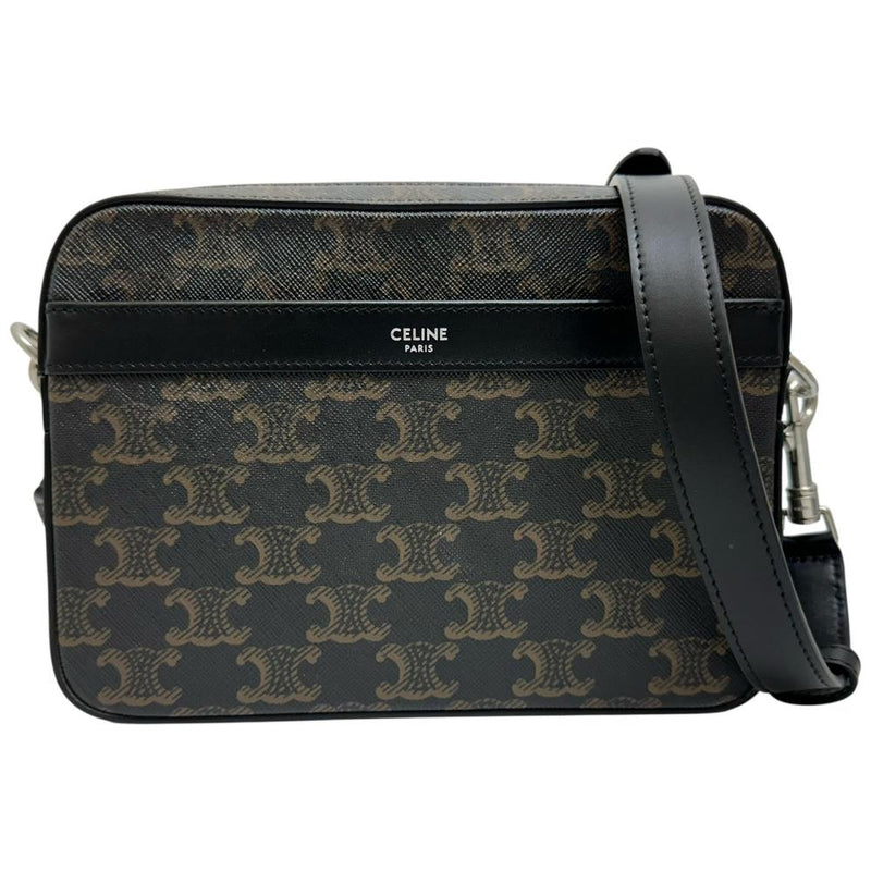 【CELINE/セリーヌ】 113942EVJ.38SI トリオンフ スモール メッセンジャー ショルダーバッグ レザー ブラウンレザー/シルバー金具 レディース【中古】【真子質店】【BL】 【IIxx】