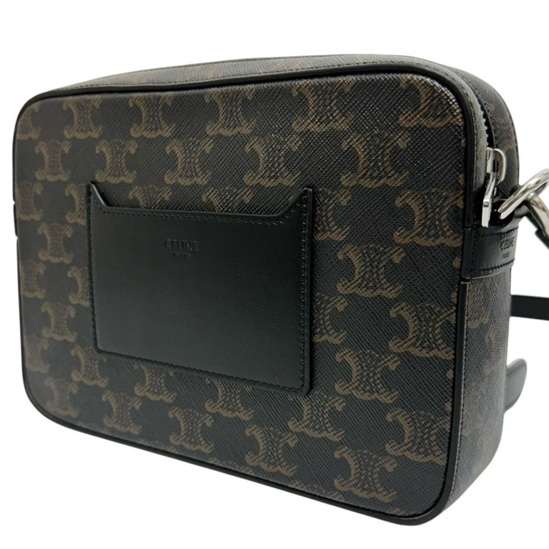 【CELINE/セリーヌ】 113942EVJ.38SI トリオンフ スモール メッセンジャー ショルダーバッグ レザー ブラウンレザー/シルバー金具 レディース【中古】【真子質店】【BL】 【IIxx】
