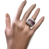 11号 ルビー 1.45ct ダイヤモンド 0.70ct リング・指輪 K18WGホワイトゴールド 18金 14.8g レディース 【中古】【真子質店】【NN】 【TxMaMo】