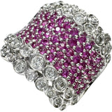 11号 ルビー 1.45ct ダイヤモンド 0.70ct リング・指輪 K18WGホワイトゴールド 18金 14.8g レディース 【中古】【真子質店】【NN】 【TxMaMo】