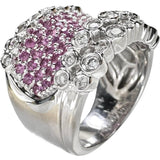 11号 ルビー 1.45ct ダイヤモンド 0.70ct リング・指輪 K18WGホワイトゴールド 18金 14.8g レディース 【中古】【真子質店】【NN】 【TxMaMo】