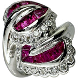 14.5号 ルビー 2.20ct ダイヤモンド 0.50ct リング・指輪 K18WGホワイトゴールド 18金 10.9g レディース 【中古】【真子質店】【NN】 【IDDI】