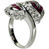 14.5号 ルビー 2.20ct ダイヤモンド 0.50ct リング・指輪 K18WGホワイトゴールド 18金 10.9g レディース 【中古】【真子質店】【NN】 【IDDI】