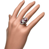 14.5号 ルビー 2.20ct ダイヤモンド 0.50ct リング・指輪 K18WGホワイトゴールド 18金 10.9g レディース 【中古】【真子質店】【NN】 【IDDI】