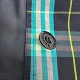 【BURBERRY BLUE LABEL/バーバリーブルーレーベル】 ステンカラーコート レーヨン/ナイロン ブルー、ブラックチェック レディース【中古】【真子質店】【GD】 【Dx】