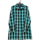 【BURBERRY BLUE LABEL/バーバリーブルーレーベル】 ステンカラーコート レーヨン/ナイロン ブルー、ブラックチェック レディース【中古】【真子質店】【GD】 【Dx】