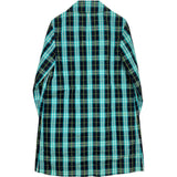 【BURBERRY BLUE LABEL/バーバリーブルーレーベル】 ステンカラーコート レーヨン/ナイロン ブルー、ブラックチェック レディース【中古】【真子質店】【GD】 【Dx】