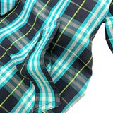 【BURBERRY BLUE LABEL/バーバリーブルーレーベル】 ステンカラーコート レーヨン/ナイロン ブルー、ブラックチェック レディース【中古】【真子質店】【GD】 【Dx】