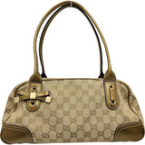 【GUCCI/グッチ】 プリンシー 161720 ハンドバッグ GGキャンバス/レザー ベージュ/ブロンズ レディース【中古】【真子質店】【BL】 【MaMox】