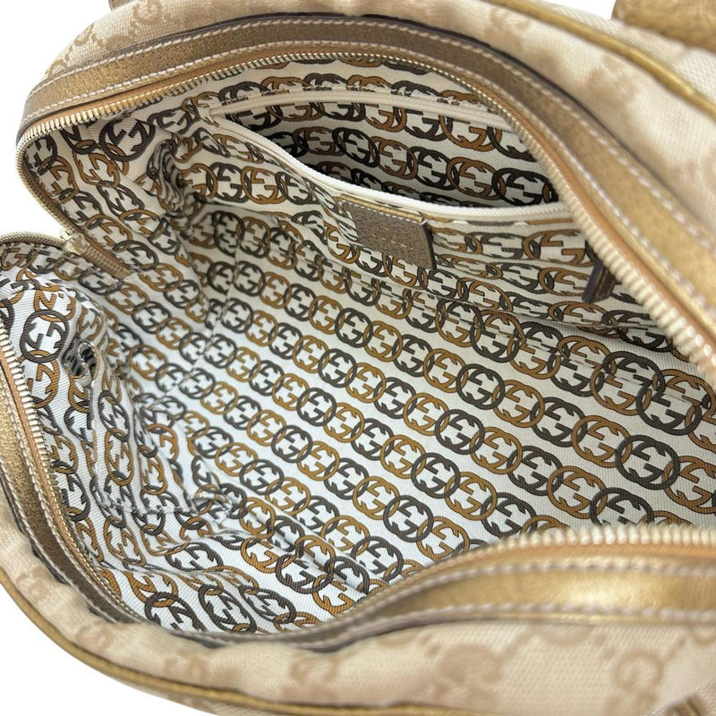 【GUCCI/グッチ】 プリンシー 161720 ハンドバッグ GGキャンバス/レザー ベージュ/ブロンズ レディース【中古】【真子質店】【BL】 【MaMox】