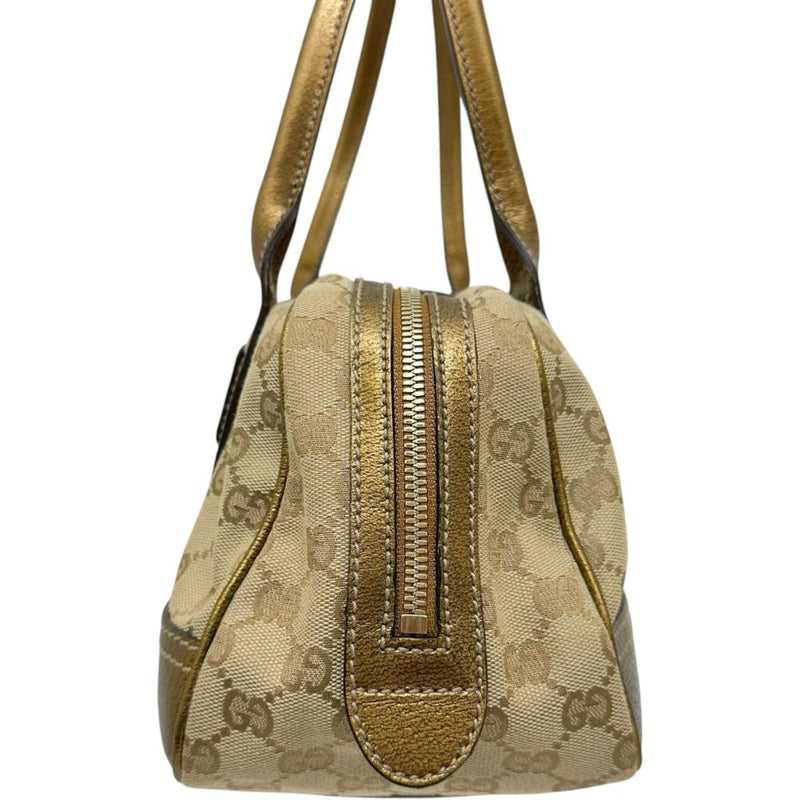 【GUCCI/グッチ】 プリンシー 161720 ハンドバッグ GGキャンバス/レザー ベージュ/ブロンズ レディース【中古】【真子質店】【BL】 【MaMox】