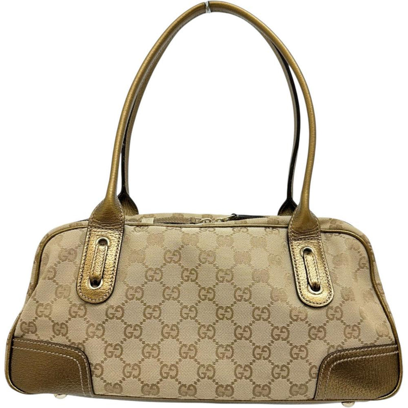 【GUCCI/グッチ】 プリンシー 161720 ハンドバッグ GGキャンバス/レザー ベージュ/ブロンズ レディース【中古】【真子質店】【BL】 【MaMox】
