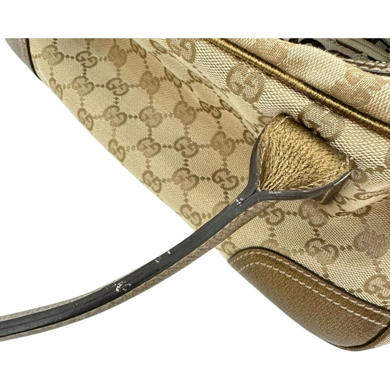 【GUCCI/グッチ】 プリンシー 161720 ハンドバッグ GGキャンバス/レザー ベージュ/ブロンズ レディース【中古】【真子質店】【BL】 【MaMox】