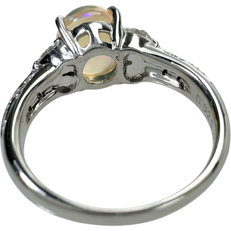 14号 オパール 2.23ct ダイヤモンド 計0.29ct リング・指輪 Pt900プラチナ 6.9g レディース 【中古】【真子質店】【NN】 【YxMo】
