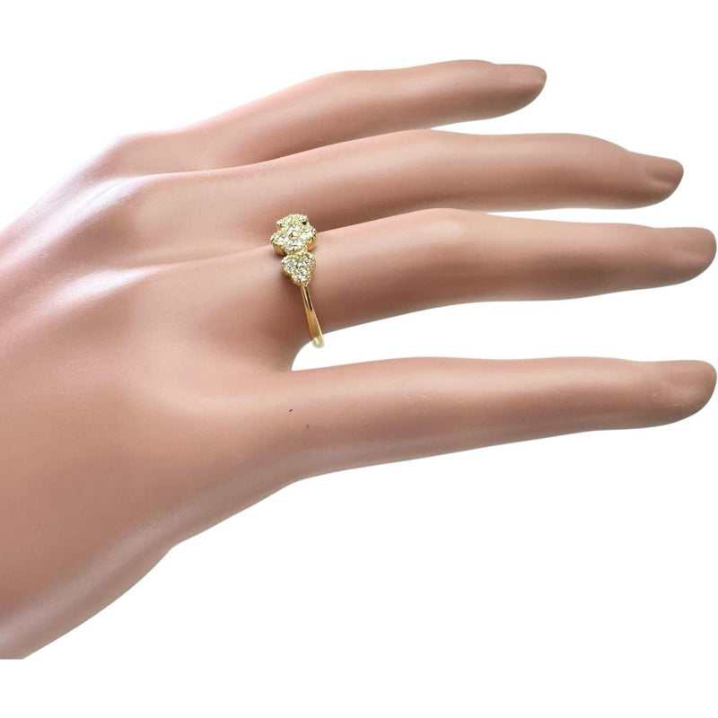 10号 四葉風デザイン ダイヤモンド 0.30ct リング・指輪 K18ゴールド 18金 2.0g レディース 【中古】【真子質店】【NN】 【MaMoT】