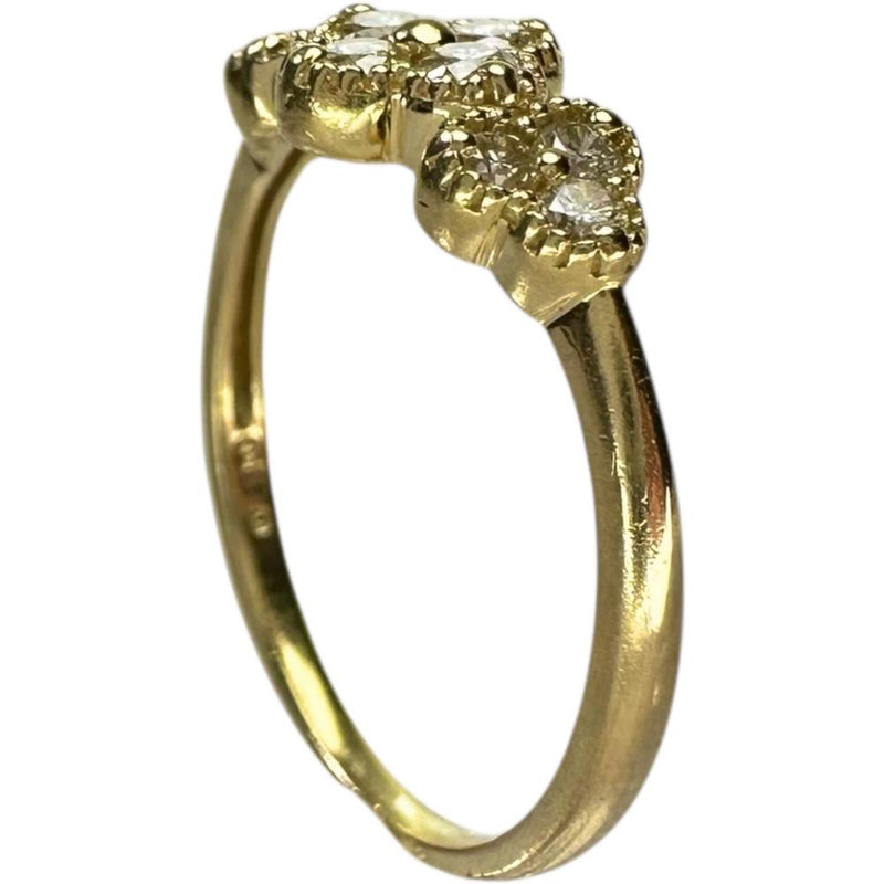 10号 四葉風デザイン ダイヤモンド 0.30ct リング・指輪 K18ゴールド 18金 2.0g レディース 【中古】【真子質店】【NN】 【MaMoT】